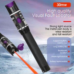 Visual Fault Locator VFL Fiber Optic Cable Tester Meter 30 mW 30 km